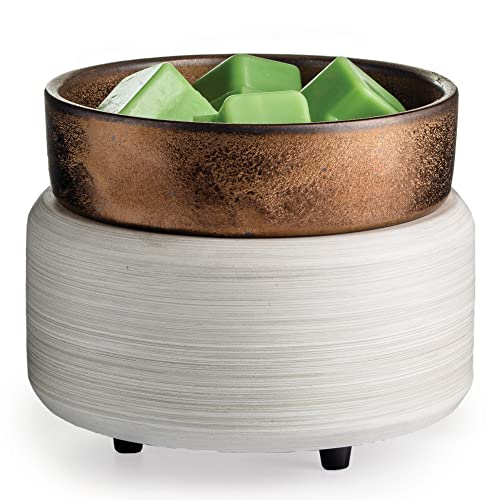 Candle Warmers ETC 2-in-1 Candle and Fragrance Warmer for Warming Scented Candles or Wax Melts and Tarts with to Freshen Room, Whitewashed Bronze - style: Whitewashed Bronze