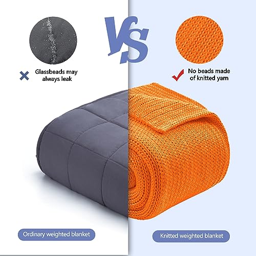 L'AGRATY Knitted Weighted Blanket - 48"x72" 12lbs Cooling Chunky Knit Heavy Blanket for Adults Braided Crochet Throw Thick Cable Yarn Knit Decorative No Beads Evenly Weighted Machine Washable | No Beads Evenly Weighted Machine Washable Chunky Braided Croc