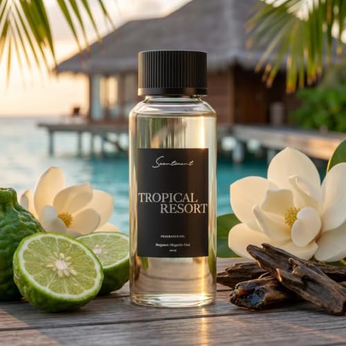 Scentiment Tropical Resort Diffuser Oil - Fragrance Oil Refill - 4.06 fl oz | Premium Hotel Scent with Notes of Bergamot, Magnolia & Oud, hotel-inspired aromatherapy home fragrance oil, for air diffusers - size: 4.06 Fl Oz (Pack of 1)