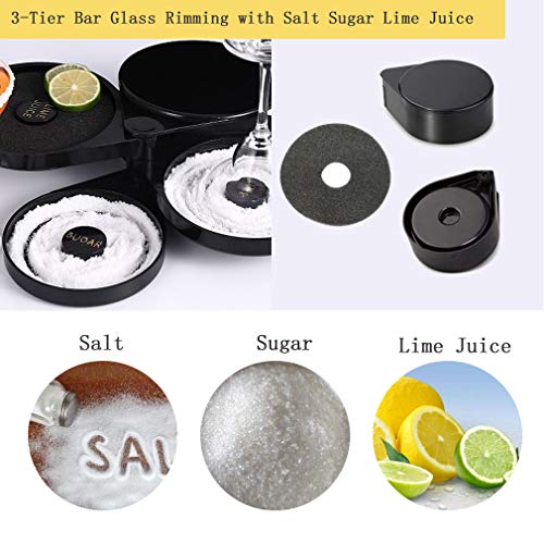 1 Pack 3 Tier Bar Glass Rimmer for Margarita and Cocktail, Bartender Tool,Salt Box Spice Container - size: Margarita Salt Rimmer-Plastic*1