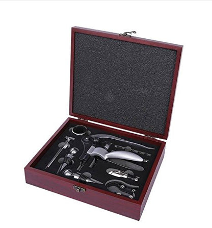FixtureDisplays® 9-Piece Wine Gift Set, Unique Bottle Opener Corkscrew All-in-one Accessories Set, Perfect for Hostess, Housewarming, Wedding and Anniversary Gifts 16847-NPF