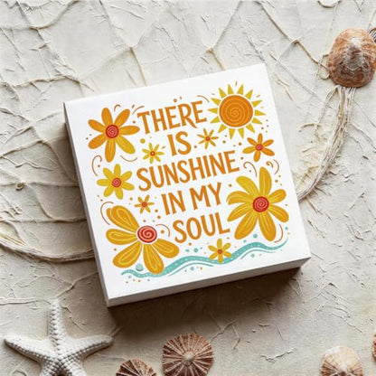 5x5 Inch Farmhouse Wooden Box Decor 006 - color: White