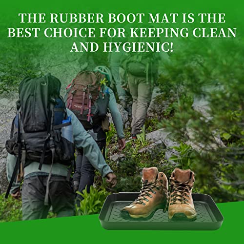 Anxingo 3 Pack (13.75 x 10.58 inches) Home Boot Tray Black Shoe Border Mat Heavy Duty Floor for Indoor Outdoor Pet Feeding Mat Rubber Shoe Mat-Trash Can Mat-Water Cooler Mat-Wet Shoe Mats
