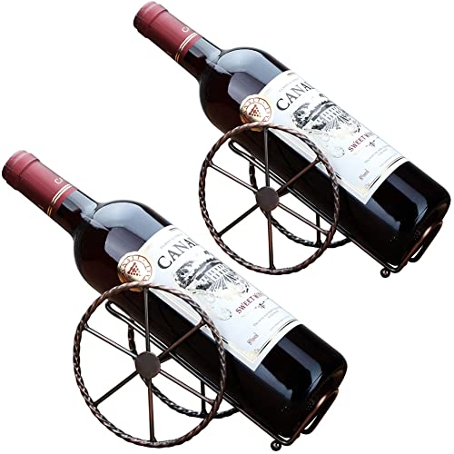 2PCS Countertop Wine Rack, for Wine Storage - Red Bronze Metal Wine Rack for Living Room, Dining Room, Wine Cellar, Bar - color: Orb, size: 2PC