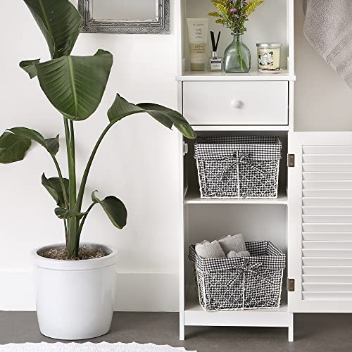 DII Farmhouse Chicken Wire Storage Baskets with Liner, Medium, Antique Black & White Gingham Check, 11x7.88x7", 2 Piece - color: Antique Black & White Gingham Check