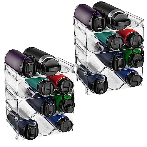 ClearSpace Water Bottle Organizer, Stackable Cabinet Storage, 8 Pack | Stackable water bottle holder organizes bottles, drinks, and tumblers in cabinets, fridges, and pantries while saving space. - size: 8 Pack