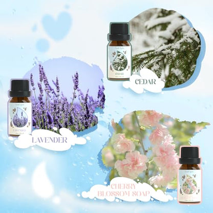 Soulorigin Laundry Fragrance Oils Set, Essential Oil for Diffuser, Aromatherapy Gift, Clean Scent Diffuser Oil, Use with Wool Dryer Balls,Chamomile, Fresh Cotton, Sage, Cedar, Lavender, Cherry Soap - color: Laundry