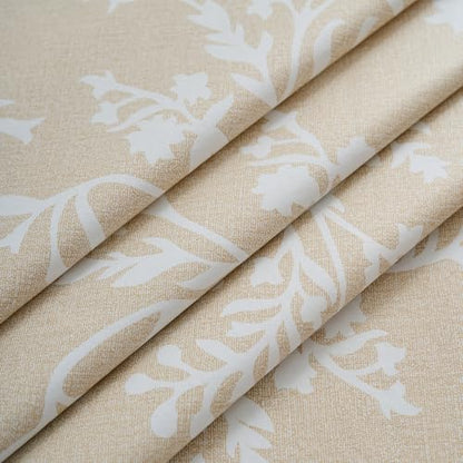 Pioggia Vinyl Tablecloth with Flannel Backing - Waterproof, Oil-Proof, Easy to Clean -Plastic Table Cloth - Perfect for Dining Tables, Kitchen Tables, Parties (Beige Leaves, 54×72 Inch Rectangular) - color: Beige Leaves, size: 72" x 54" (Rectangular)
