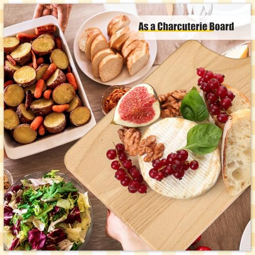 Lounsweer 6 Pcs Wood Cutting Boards Bulk, 13 Inch for Chopping Serving | Thicken Boards with Handle for Cutting Charcuterie Serving, Laser Engraving Material, Wedding Housewarming Gift - size: 13 x 7 inches