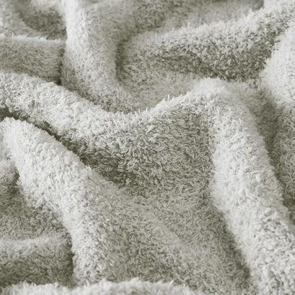 Super Soft Knit Throw Blanket Twin Size Light Grey-Lightweight Plush Fuzzy Fluffy Warm Cozy Blankets and Throws for Sofa Bed All Season Use, 60x80 inches - color: Light Grey, size: Twin(60"x80")