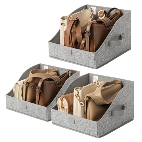 GRANNY SAYS Trapezoid Closet Storage Bins, Small, Gray, 3-Pack | Fabric Storage Bins for Closet Shelves, Cube Shelf, Closet Organizers and Storage for Clothes, Purse, Toys, Towels - color: Ash Gray, size: 11½"L x 11½"W x 7¾"H