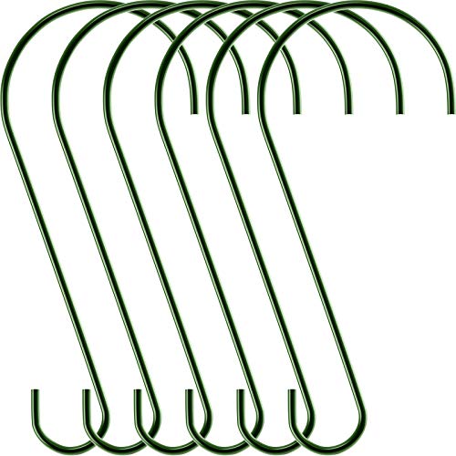 Hotop 6 Pieces Heavy Duty Big S Hooks Bird Feeder Garden Rustproof Stainless Steel Hook for Tree Branch, Kitchen, Bird House, Plants, Baskets, Lanterns and Bicycles(12 Inch,Green) - color: Green, size: 12 Inch