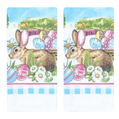 Oven Mitts and Pot Holders - Kitchen Towels and Dish Cloths Sets - Oven Mitts - Tea Towels - Dish Cloths Set (Easter) - color: Easter