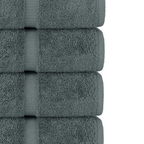 Chakir Turkish Linens | Hotel & Spa Quality 100% Cotton Premium Turkish Towels | Soft & Absorbent (6-Piece Hand Towels) - color: Dark Gray