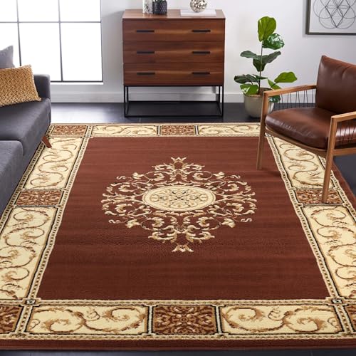Superior Indoor Area Rug, Floral Medallion Design, 4'x6', Toffee Z | Attractive Rug with Jute Backing, Durable Beautiful Woven Design, Perfect for High Traffic Areas Hallway, Living, Dining Room - color: Toffee - Z, size: 4' x 6' (Rectangular)