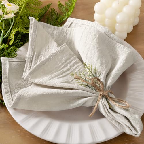 Cloth Napkins Summer Washable Reusable Linen Wedding Party Home Table Decor | Beige Set of 10 Bulk Cotton Napkins 17"x17" Bridal Baby Shower Birthday Kitchen Dining Table Decorations - color: Beige, size: 17" x 17" (Set of 10)