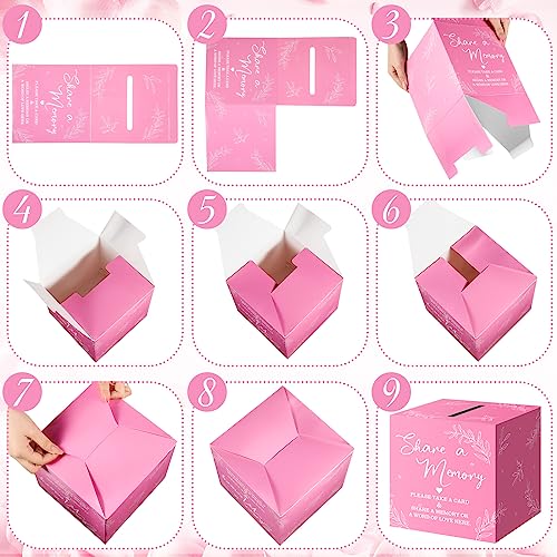 Pajean 50 Share a Memory Cards for Celebration of Life,Pink,Trendy - color: Pink, style: Trendy