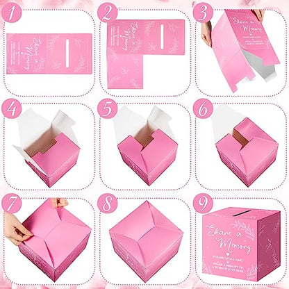 Pajean 50 Share a Memory Cards for Celebration of Life,Pink,Trendy - color: Pink, style: Trendy