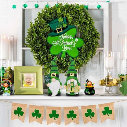 Uniboho St Patricks Day Decorations St Patricks Day Decor Gnomes Green Irish Leprechaun Figurine for St Patricks Day Decorations Indoor St. Patrick's Day Gifts