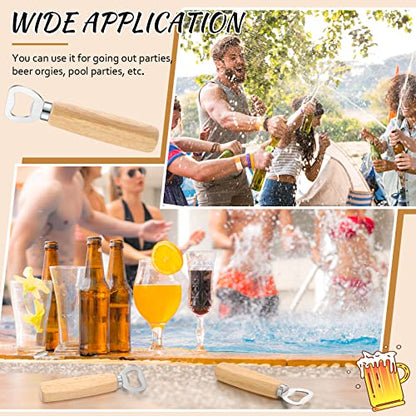 20 Pcs Stainless Steel Bottle Opener Bartender Wood Beer Opener Cider Wine Opener Bottle Opener with Wooden Handle Engraved Gift Set for Wedding Party Home Kitchen Bar Restaurant