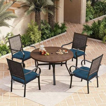 Outdoor Chair Cushions Set of 2, 19"x19" Tufted Outdoor Seat Cushions, Waterproof Patio Furniture Cushions,Navy Blue - color: Navy Blue