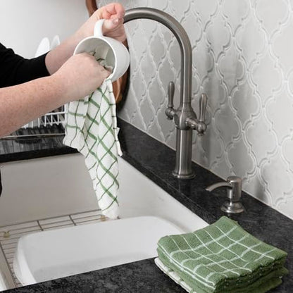 Ritz Premium Terry Check Kitchen Dish Cloths, 6-Pack, Juniper - color: Juniper, size: 6-Pack - Dish Cloths