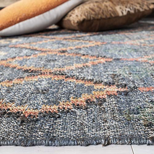 SAFAVIEH Kilim Collection Accent Rug - 4' x 6', Charcoal & Gold, Charcoal and Gold Wool Design, Ideal for High Traffic Areas in Entryway, Living Room, Bedroom (KLM753F) - color: Charcoal/Gold, size: 4' x 6' (Rectangular)