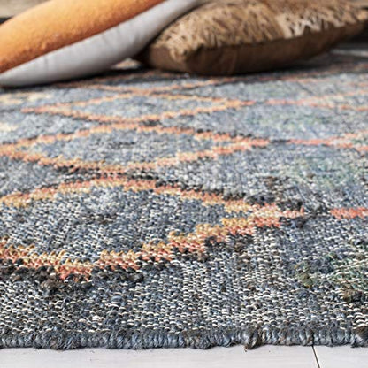 SAFAVIEH Kilim Collection Accent Rug - 4' x 6', Charcoal & Gold, Charcoal and Gold Wool Design, Ideal for High Traffic Areas in Entryway, Living Room, Bedroom (KLM753F) - color: Charcoal/Gold, size: 4' x 6' (Rectangular)