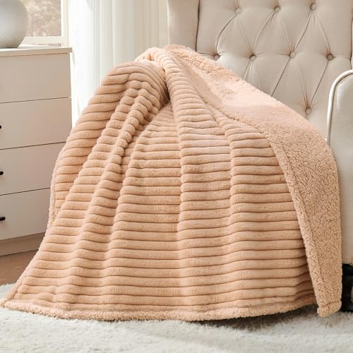 Waterproof Calming Cat Blanket for Indoor Cats, Noiseless Soft Plush Dog Blanket for Pets, 500GSM Thick Faux Fur Pet Throw, Couch Furniture Protector for Puppy, Sand Beige, 25x30IN - color: Sand Beige, size: 25"x30"