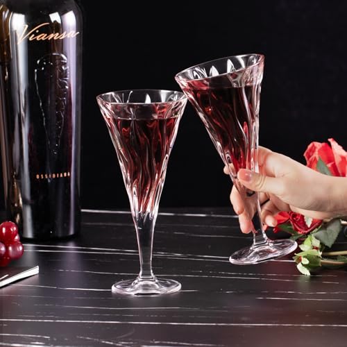 KAMMAK Crystal Red Wine Glasses Set of 2, 7.8 oz Stemmed Glasses, 784N | Hand Blown, Bordeaux Wine Glasses, Thin Rim & Long Stem, Red & White, Daily Use, Wedding or Birthday Gift for Women - size: 7KPSP784N