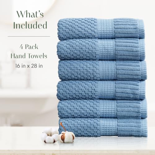 6 Pack 100% Cotton Hand Towels | Blue Towels | Oeko‑TEX Standard 100 | Soft & Absorbent, Quick‑Dry | Trinity Collection - Blue Shadow - color: Blue Shadow, size: Hand Towels (6 Pack)