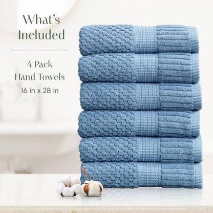 6 Pack 100% Cotton Hand Towels | Blue Towels | Oeko‑TEX Standard 100 | Soft & Absorbent, Quick‑Dry | Trinity Collection - Blue Shadow - color: Blue Shadow, size: Hand Towels (6 Pack)