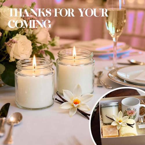24 PCS 4oz White Soy Wax Candles, Classic Vanilla Scented Candle Gift Set | Warm & Cozy Bulk Favors for Weddings, Housewarming, Holiday Parties | Relaxing Home Fragrance. - color: Vanilla