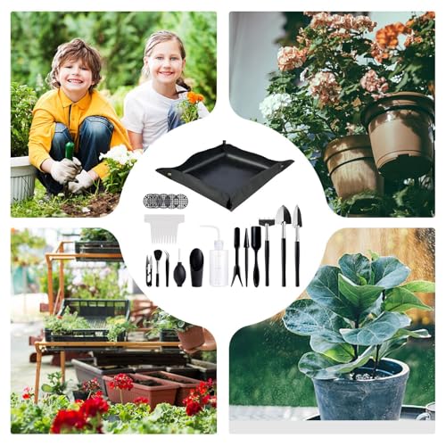 Transplanting Tool Flower Plant Transplanting Supplies | Small Garden Tools with Repotting Mat Professional Plant Care Kit for Indoor, Outdoor, Balcony, Greenhouse, Landscaping