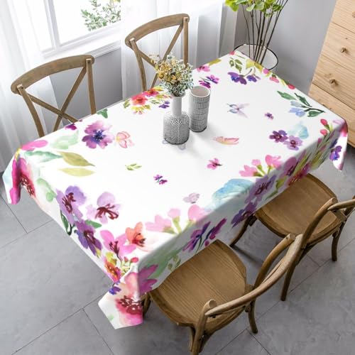Flower Rectangle Tablecloth Washable Table Cloth 60x90 Inch Table Cover Waterproof for Decoration Kitchen Dining Room - color: Flower2