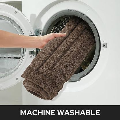 HOMEIDEAS Bathroom Rugs Sets 2 Piece, Super Soft and Absorbent Non Slip Microfiber Machine Washable Bath Mat Set (20" x 32" + 16" x 24", Brown) - color: Loop- Brown, size: 1'4" x 2'8" (16"x24"+20"x32")