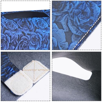 Leather Cover for Disposable Paper Hand Towel Box, Compatible with Kleenex Paper Hand Towel(1-3D Rose Blue) - color: 1-3d Rose Blue
