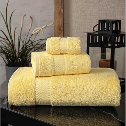Personalized Towel Set, Custom Bath Towels with Name, Turkish Cotton Yellow | 3 Pcs Set, 100% Cotton, Embroidered, Monogrammed, Customized Gift For Adults, Wedding, Bridal Shower, Housewarming, Spa - color: Yellow, size: 3 Piece Towel Set