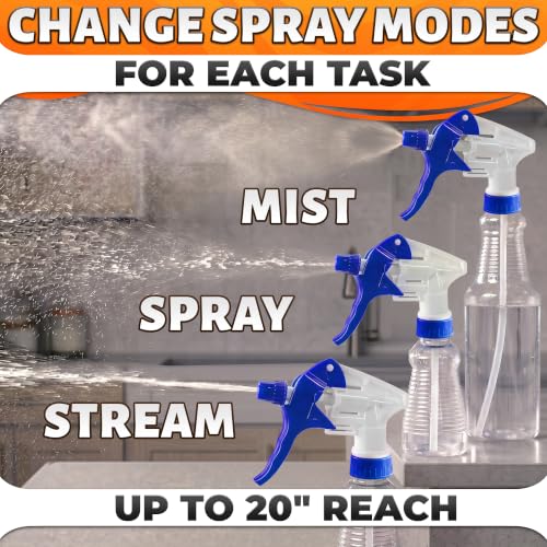 Spray Bottle Nozzle Replacement 12 Pack, Fits 8-32oz Bottles (Blue) | Replacement Trigger Sprayer Heads for Bottles; Fits 28-400 Thread, Trim-to-Fit Tube; for Cleaning, Garden & Pet Carefor - color: 12 Pcs Blue