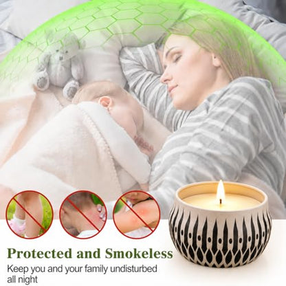 24 Pack Citronella Candles Outdoor, 2.5 oz Soy Wax Tin Candles with 8% Citronella Oil, Up to 600 Hours Total Burn Time, Portable Patio Candle Set for Backyard, Camping, BBQ & Summer Use - size: Citronella 24-Candle Set