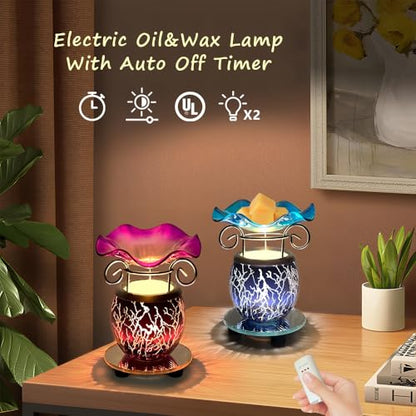 Electric Scented Wax Warmer with Auto Off Timer - Candle Wax Melt Warmer Fragrance Wax Burner (Lightning-Blue) - color: Lightning-blue