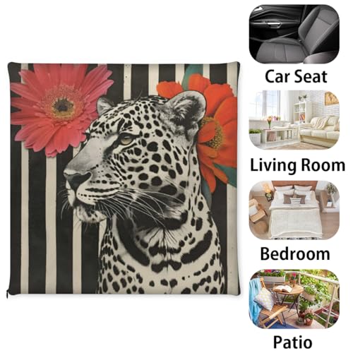 Leopard Print Memory Foam Chair Cushion for Dining Chair Comfortable Leopard Cheetah Seat Cushion Non Slip Kitchen Cafe Office Square Chair Pad - color: Multi 1