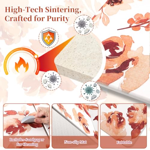 Stone Bath Mat Diatomaceous Earth Shower Mat, Non-Slip Bath Mat for Bathroom, Quick Drying Bathroom Rugs Natural Easy to Clean, 24"×16" (Orange) - color: Orange