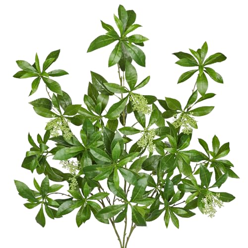 41.3" Tall Artificial Greenery Stems Set of 3, Fake Plants Branches Faux Greenery Stems for Tall Vase, Fake Greenerys with Seeds for Home & Office, Party, Wedding, Farmhouse, Desk, Table Centerpieces - size: # Set of 3 Greenery Stems