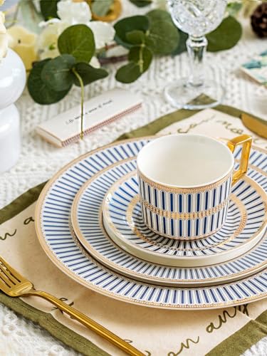 CwlwGO-3 Piece Bone China Modern Round Dishes Sets,Dinnerware dishset for Kitchen, Dinner Plate, Dessert Plate,Soup Bowl, Not suitable for Microwave. - size: 10.1