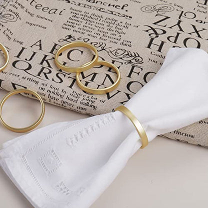 wonlex Cuff Brushed Gold Napkin Rings Set of 4, Circle Napkin Buckles Holder for Wedding Reception, Modernist Napkin Ring Holders for Tables, Metallic Serviette Buckles Decor - size: Set of 4