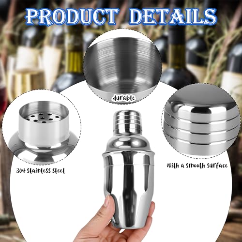 10 Pcs Bar Cocktail Shaker Professional Stainless Steel Cocktail Mixer Built-in Strainer for Home Bar Party Drink Mixing Tool (8 oz/ 18.6 oz) - size: 8 oz/ 18.6 oz