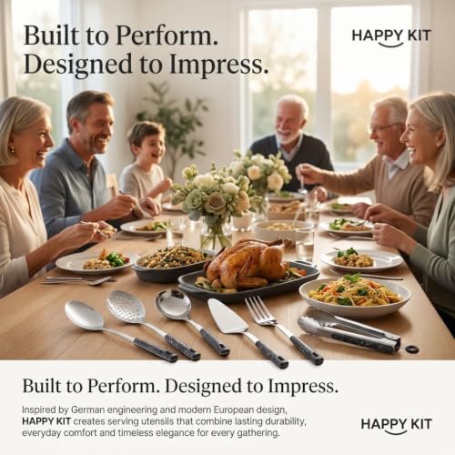 16-Piece Stainless Steel Buffet Serving Set | Premium Serving Utensils with Heat-Resistant Handles for Family Gatherings, Parties, Catering & Holiday Meals - color: 16 pack Serving Sets