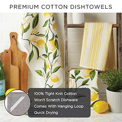 DII Wine & Sunshine Summer, Tabletop Collection, Dishtowel Set - color: Wine & Sunshine, size: 18x28"