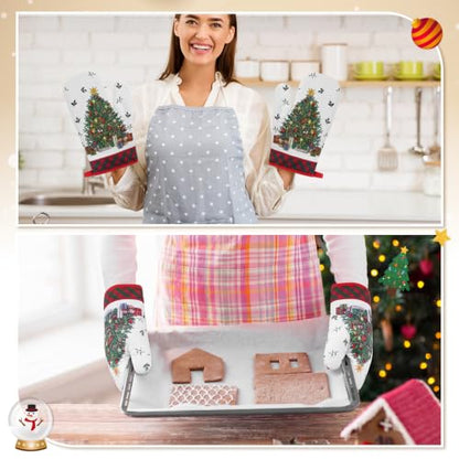 Frienda 6 Pcs Farmhouse Kitchen Decor Kitchen Dish Towels Pot Holders for Mom Her Lady Owner Baking Accessories Stuff(Christmas Tree) - style: Christmas Tree